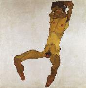 Egon Schiele Seated Male Nude (mk12) oil on canvas